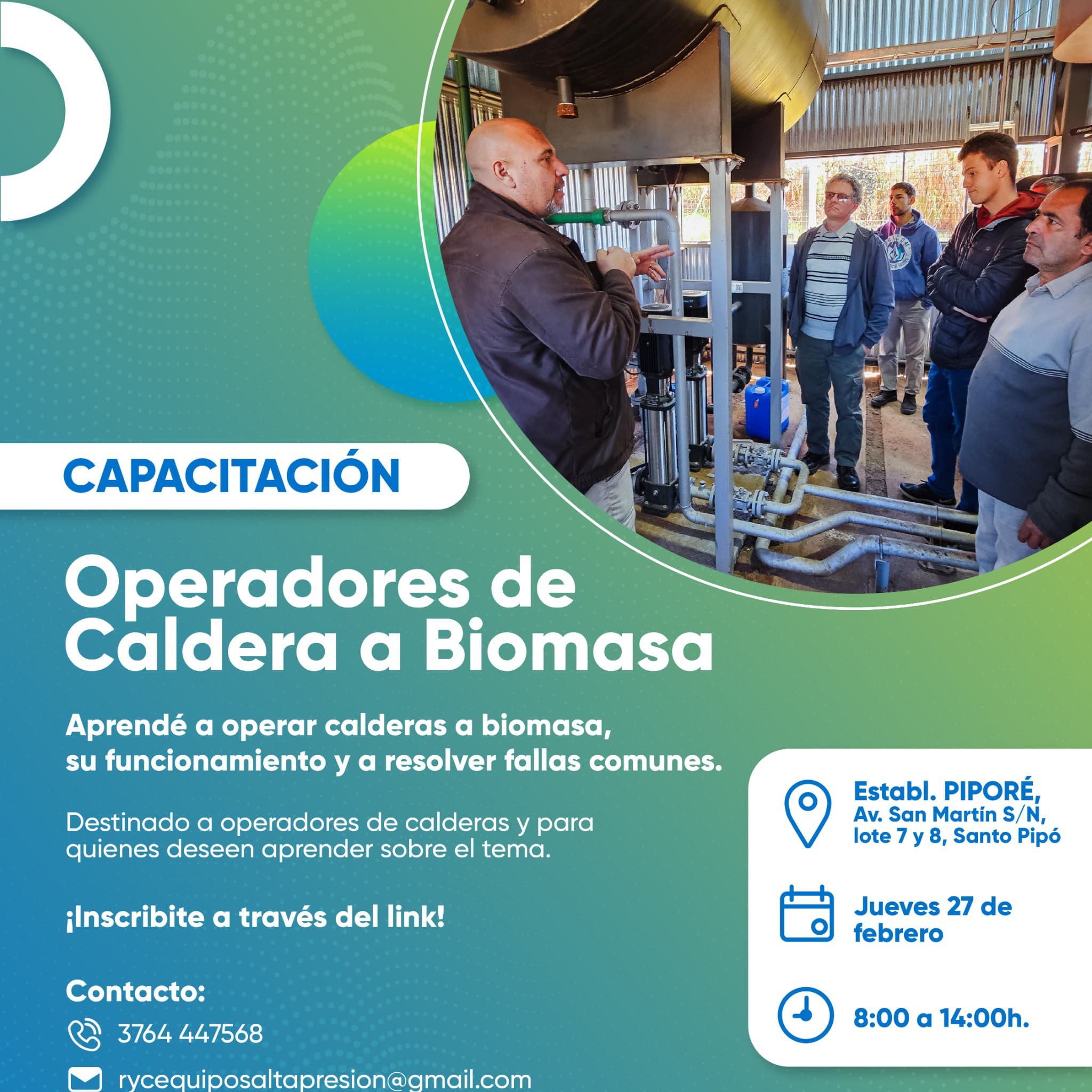 Convocatoria abierta para la Capacitación en Calderas a Biomasa