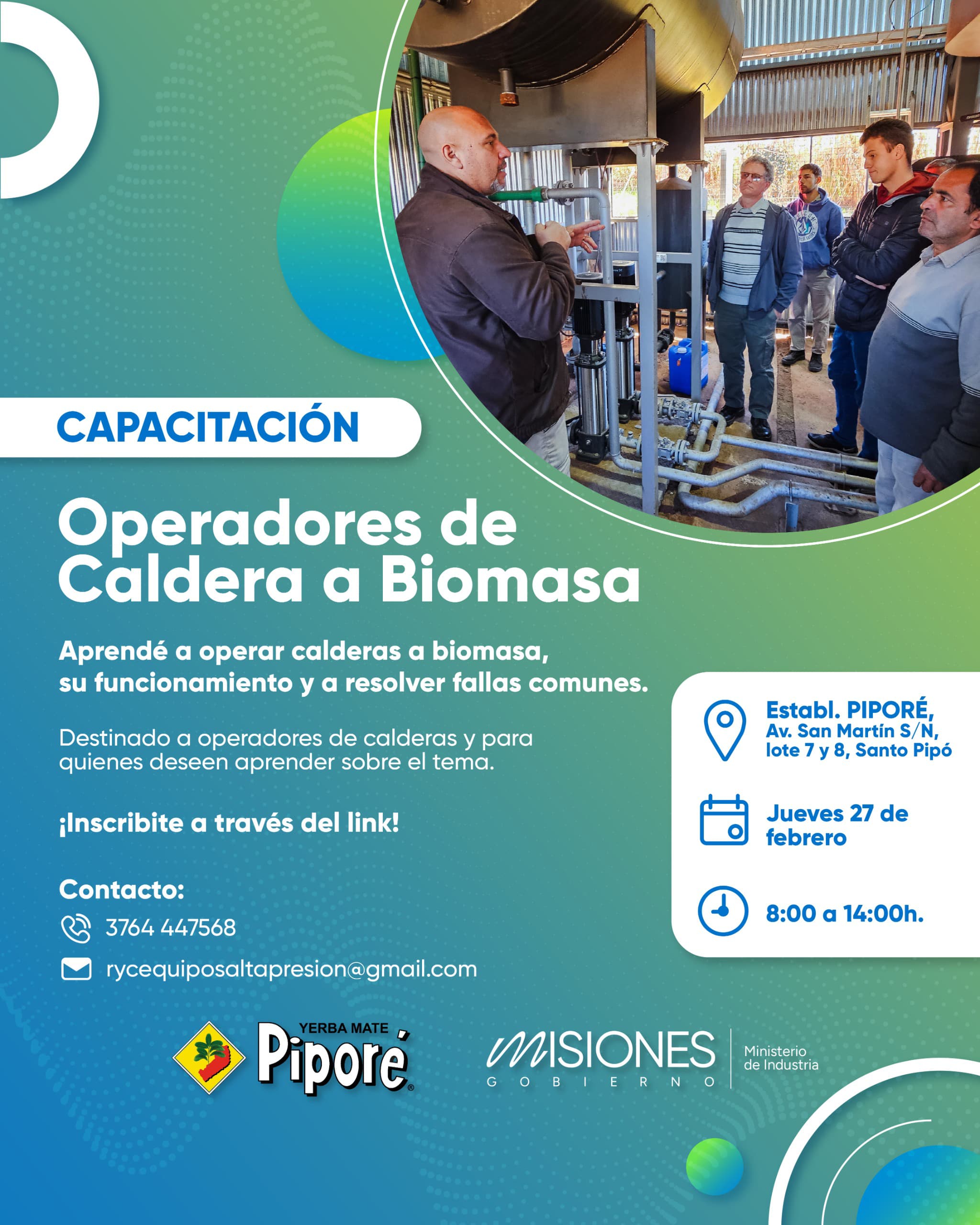 Convocatoria abierta para la Capacitación en Calderas a Biomasa