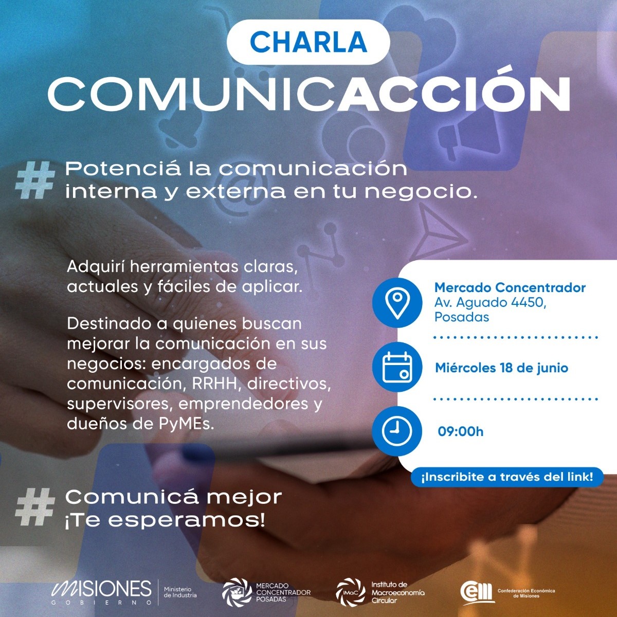El Ministerio de Industria brindará una charla sobre comunicación para negocios en Posadas