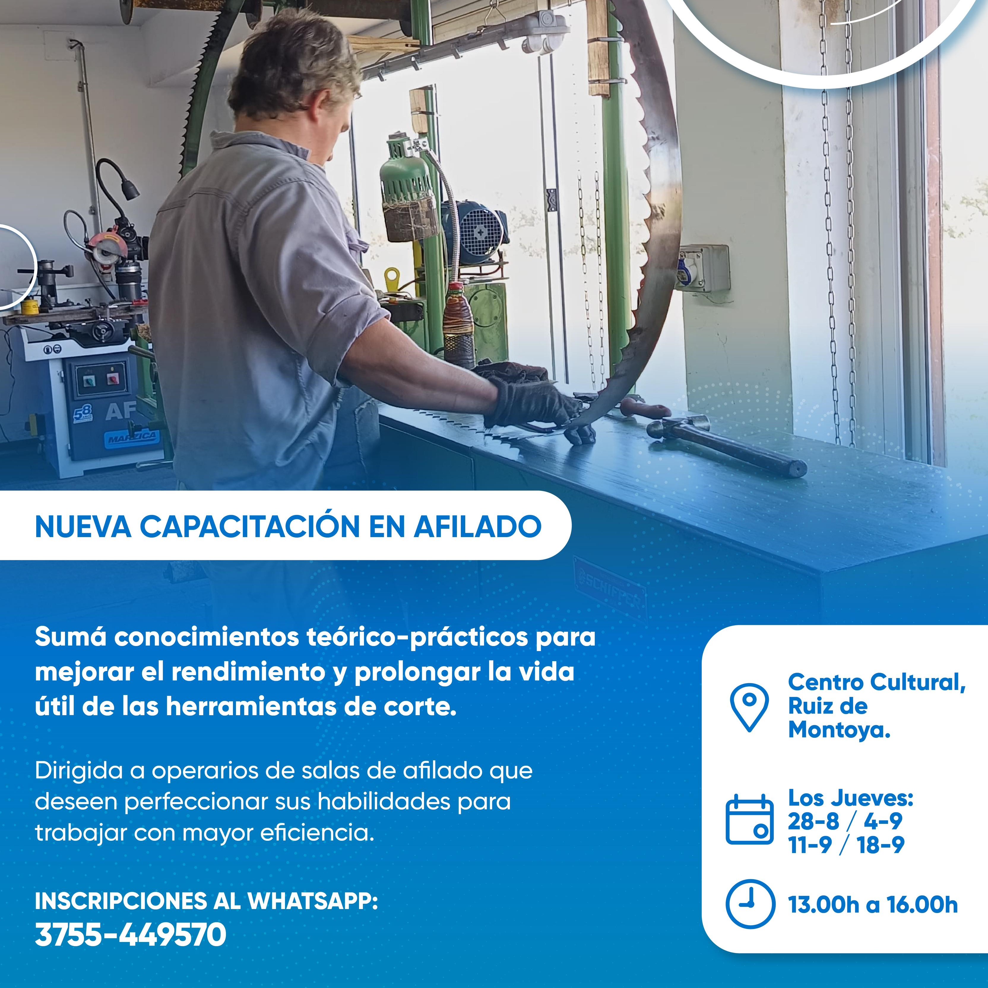 Nueva capacitación en afilado para operarios en Ruiz de Montoya