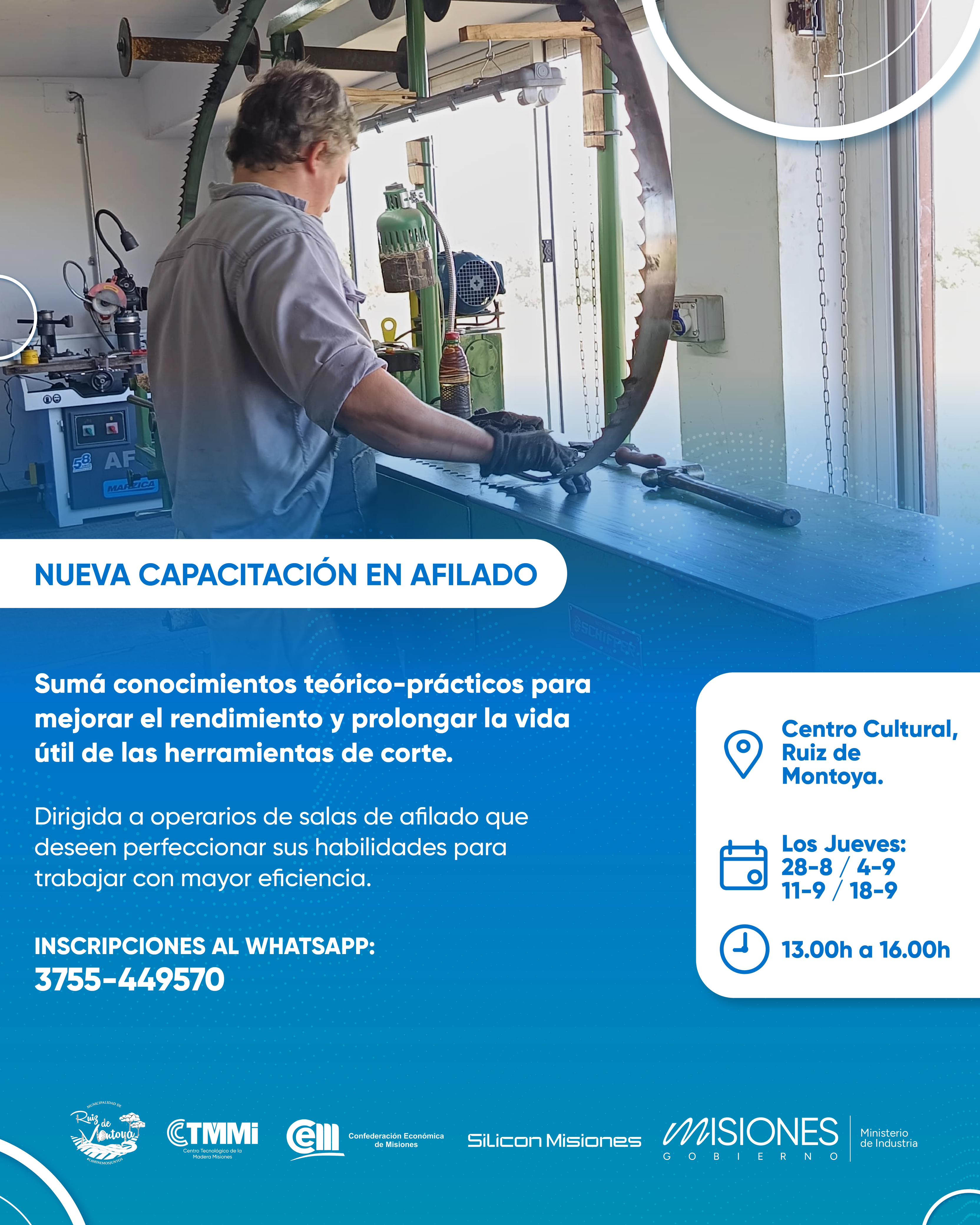Nueva capacitación en afilado para operarios en Ruiz de Montoya
