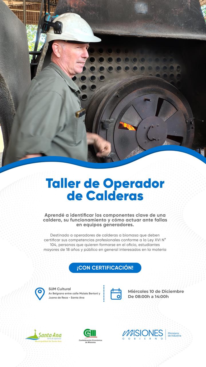 Santa Ana será sede del Taller de Operador de Calderas con certificación oficial